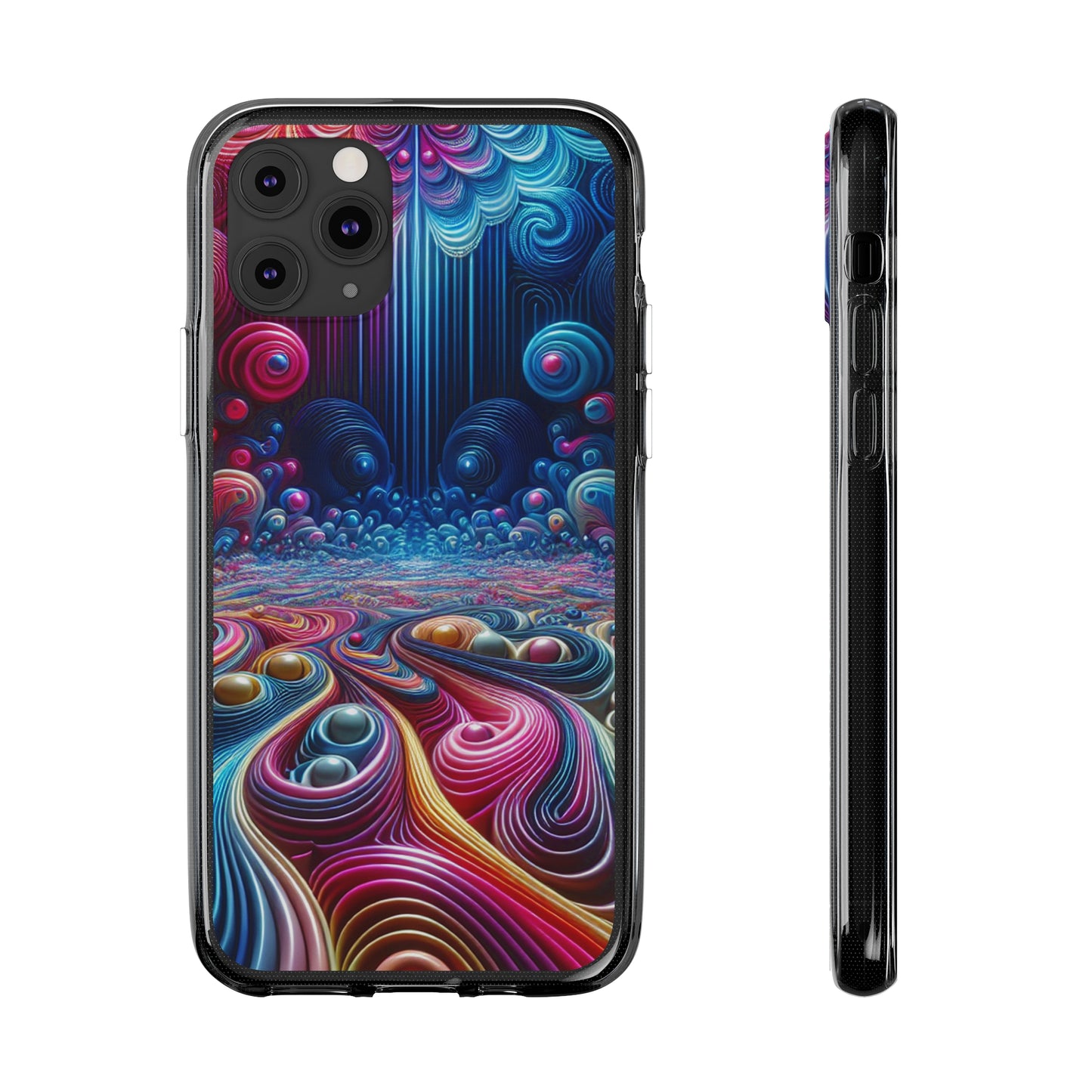 Mesmerizing Neon Infinity Infinity Patterns Art Polycarbonate Phone Case Samsung Galaxy s21 s22 Google Pixel 6 Iphone 11 12 13 14 Pro Max Mini Plus