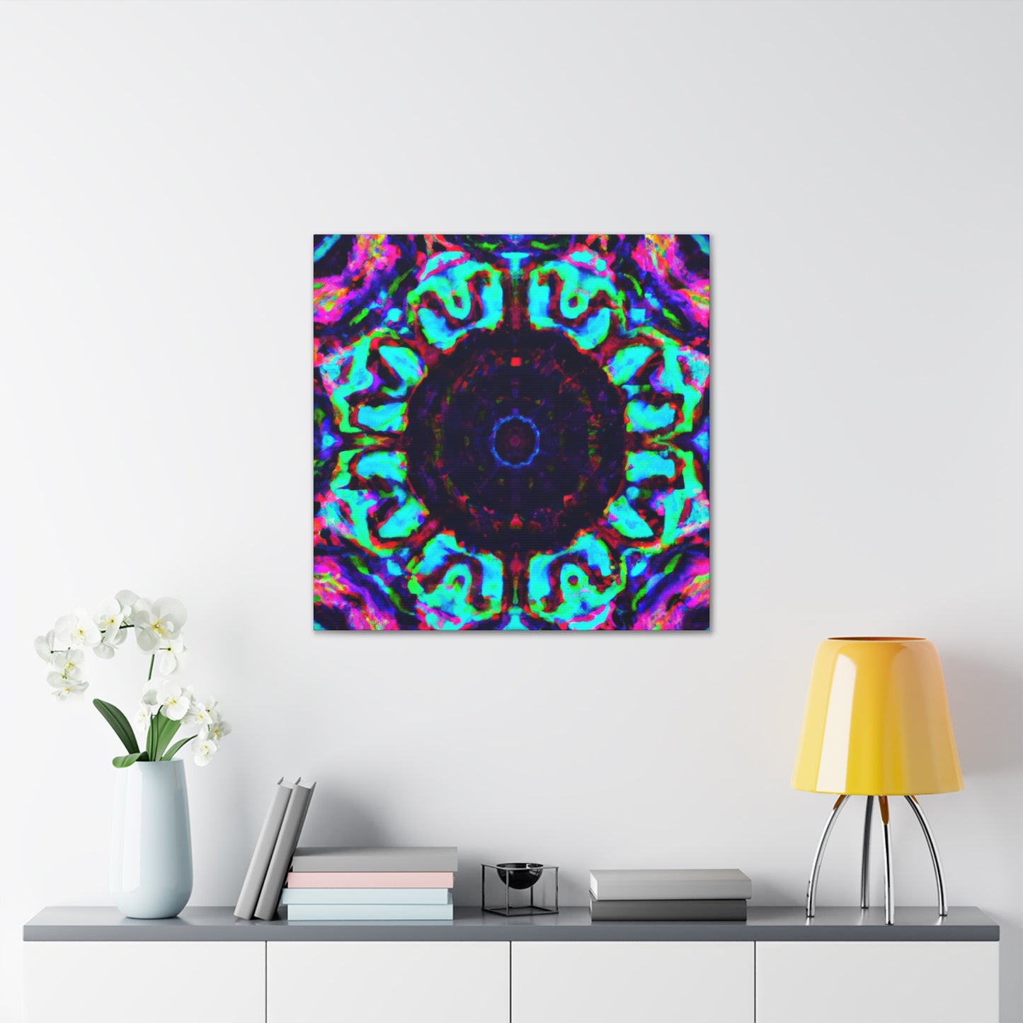 Vibrant Trippy Neon Infinity Prismatic Play. Trippy Infinity Patterns Art Canvas