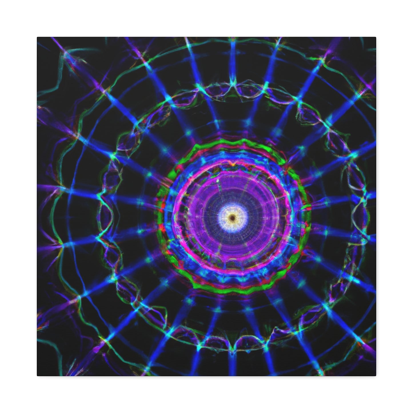 Neon Infinity Vortex. Trippy Infinity Patterns Art Canvas