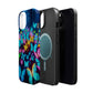"Scintillating Swirls of Neon Butterflies" Neon Butterflies Premium Art Magsafe Magnet Tough IPhone 13 14 15 Pro Plus Max and Mini in Matte and Glossy Phone cases