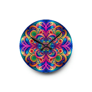 "Infinite Neon Dreams" Infinity Patterns Art Acrylic Clock