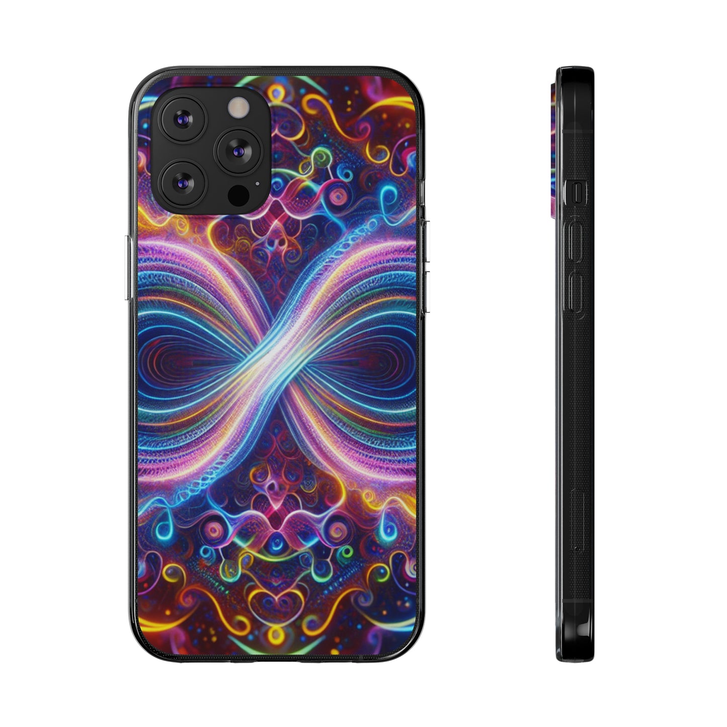 "Neon Infinity Bliss" Infinity Patterns Art Polycarbonate Phone Case