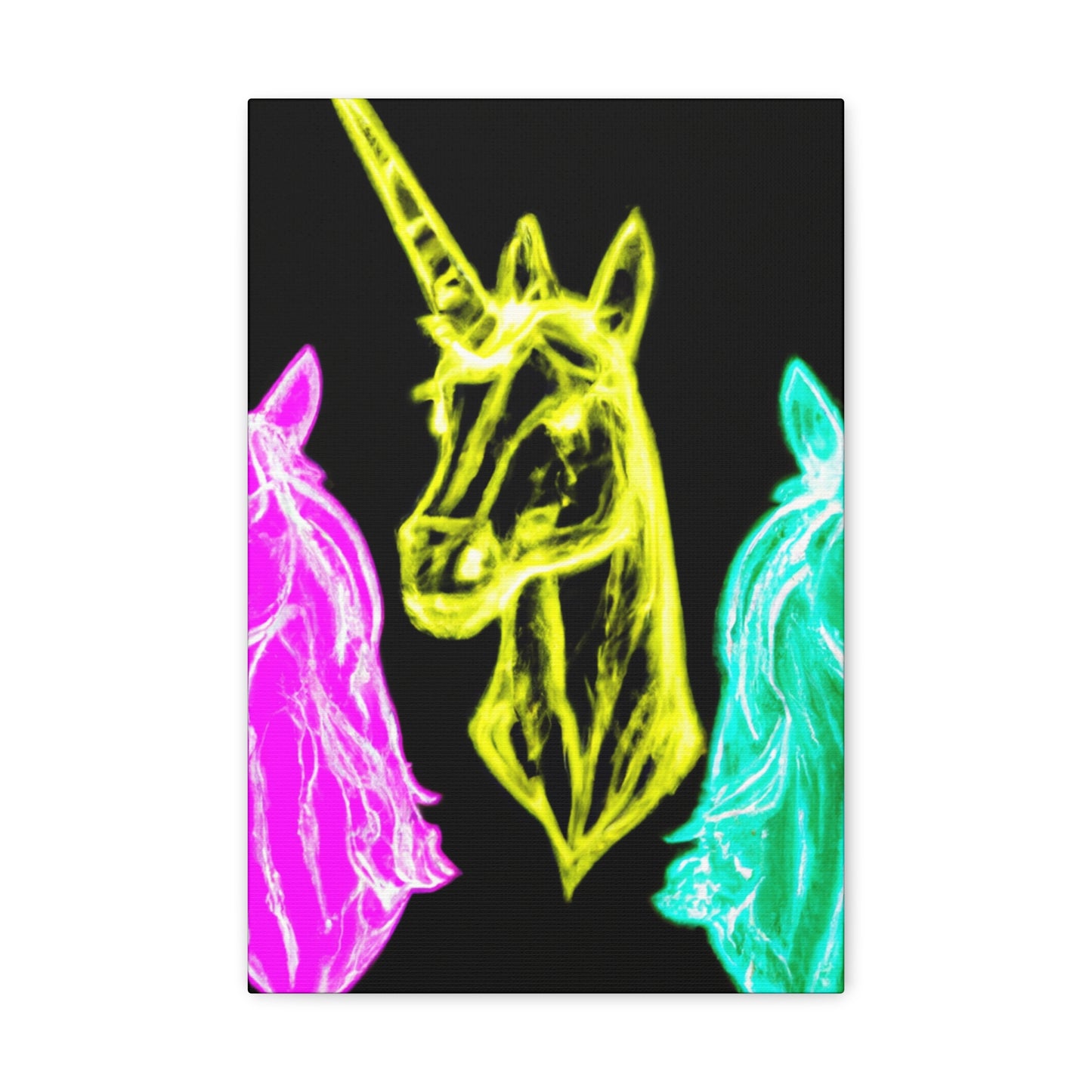 "Neon Unicorn Glow" NEON Unicorns Art Canvas