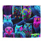 Giovanni Veronese - NEON Owls Microfiber Duvet Cover