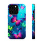 Vivid Glinting Neon Butterflies Neon Butterflies Premium Art Magsafe Magnet Tough IPhone 13 14 15 Pro Plus Max and Mini in Matte and Glossy Phone cases