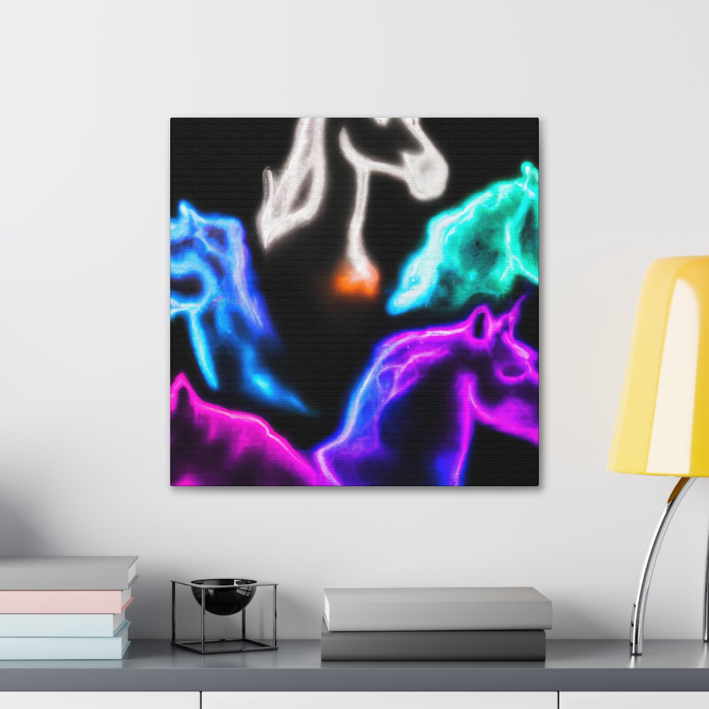 "Neon Harmony" NEON Unicorns Art Canvas