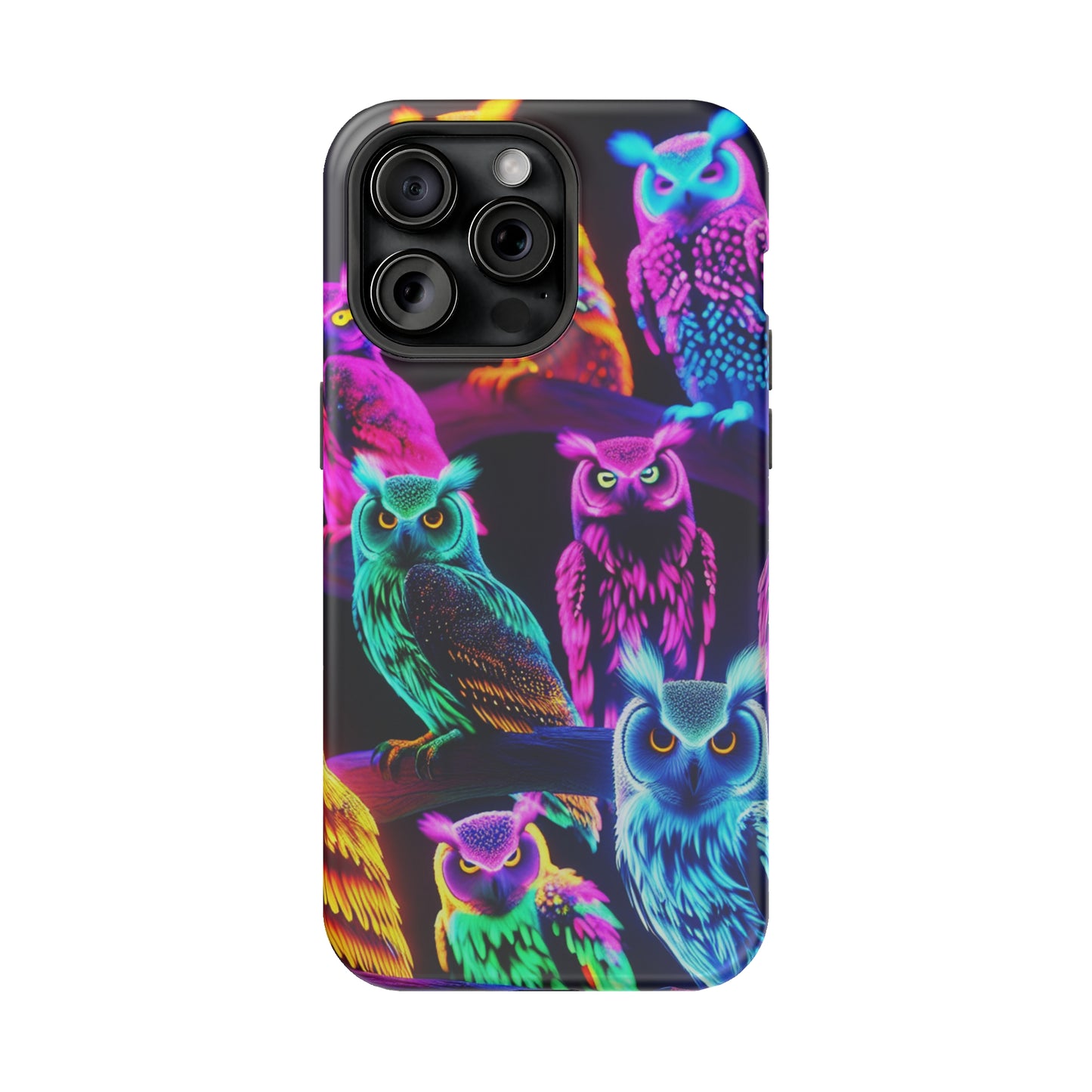 Neon Night Owls. Neon Owls Premium Art Magsafe Magnet Tough IPhone 13 14 15 Pro Plus Max and Mini in Matte and Glossy Phone cases