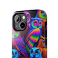"Electric Vivid Night Owls" NEON Owls Tough Phone Case