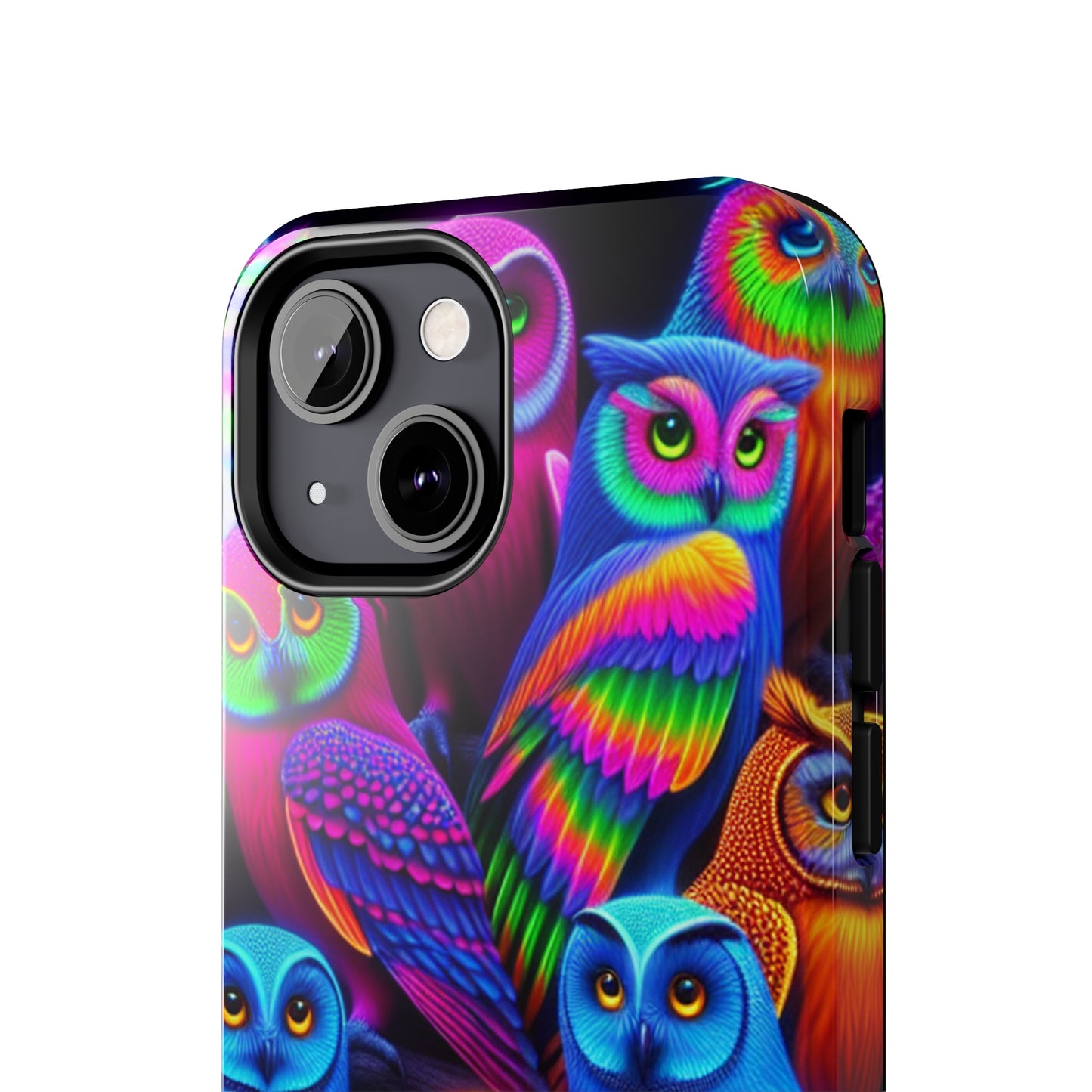"Electric Vivid Night Owls" NEON Owls Tough Phone Case