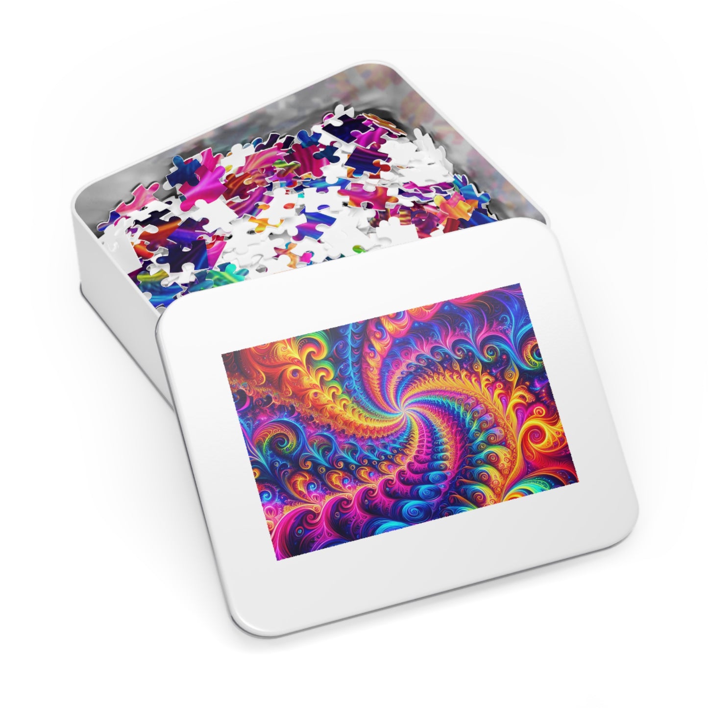 VibrantInfinityNeon. - Neon Trippy Infinity Patterns Puzzle 30, 110, 252, and 1000 Pieces
