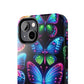 "Dance of the Neon Butterflies" NEON Butterflies Tough Phone Case Iphone 6 7 8 9 10 11 12 13 14 SE X XR XS Pro Max Mini Plus