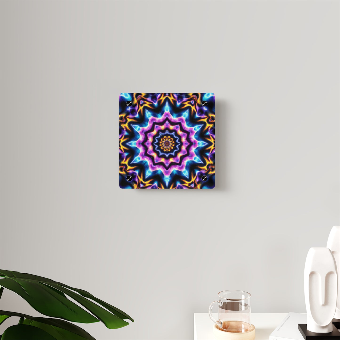 Interdimensional Spectrum Splatter Trippy Infinity Patterns Acrylic Art Panel
