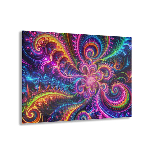 Quantum Prismatic Visions. Trippy infity Pattern 1/4" Glossy Acrylic Art