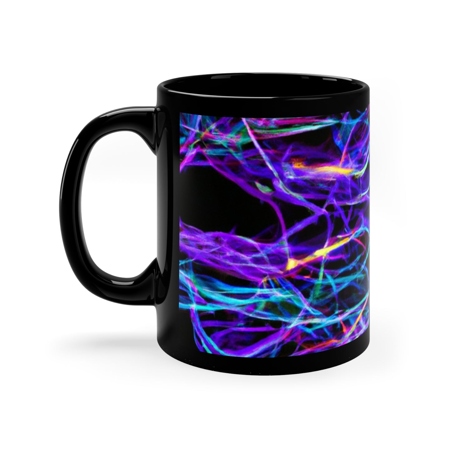 Cosmic Neon Glowscape Trippy Infninty Patterns 11oz Black Mug