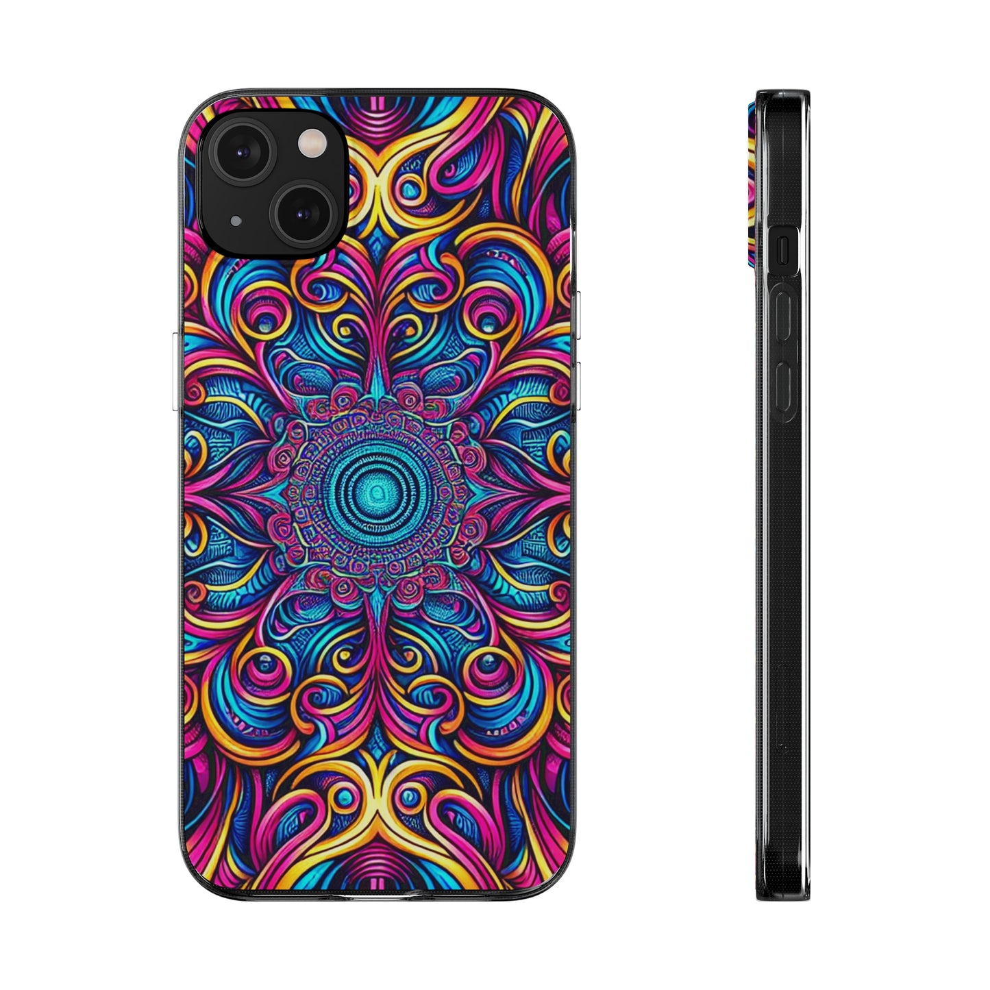 "Fantasia of Fluorescence" Infinity Patterns Art Polycarbonate Phone Case Samsung Galaxy s21 s22 Google Pixel 6 Iphone 11 12 13 14 Pro Max Mini Plus