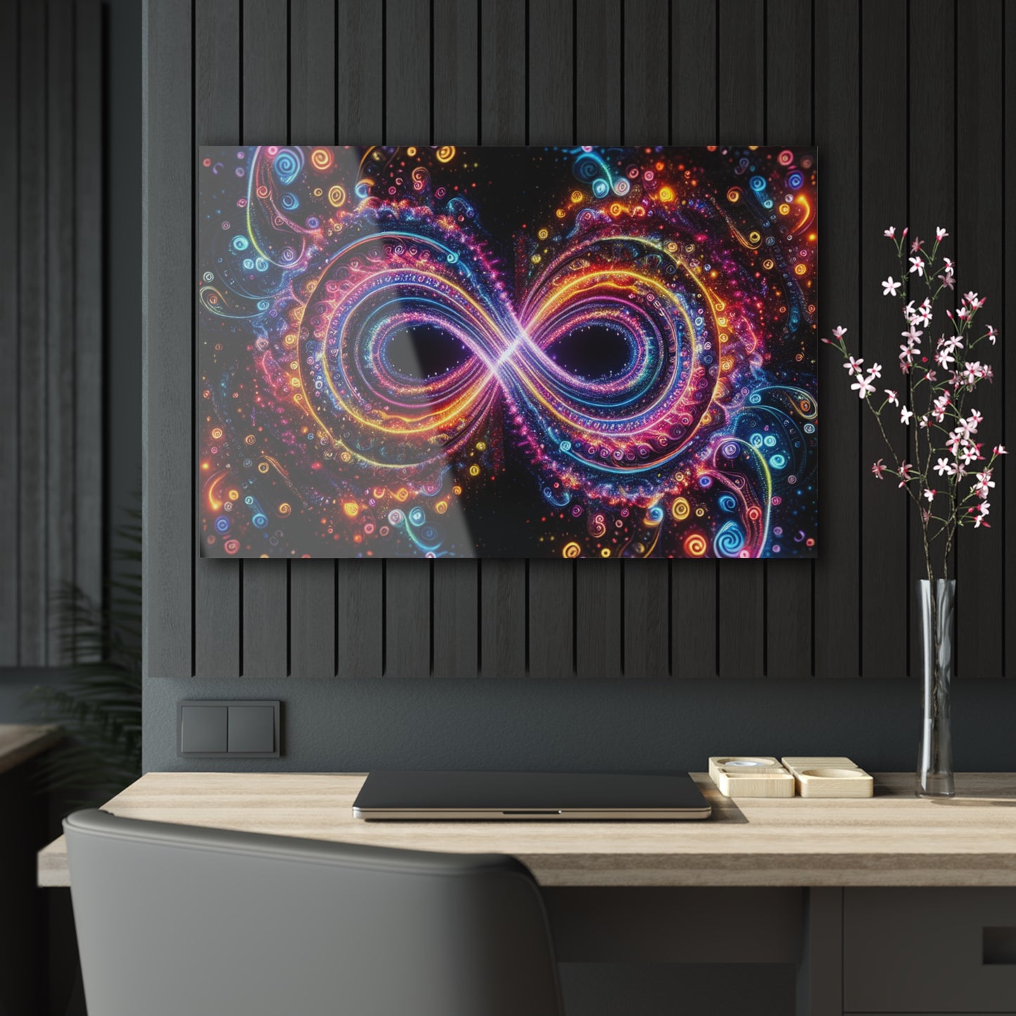 Galactic Luminosity Fractalization Trippy infity Pattern 1/4" Glossy Acrylic Art