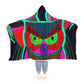 "Vibrant Neon Owls" - NEON Owls Art Hooded Snuggle Blanket