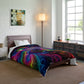 Interdimensional Teal Swirls. Trippy Infinity Patterns Comforter Blanket