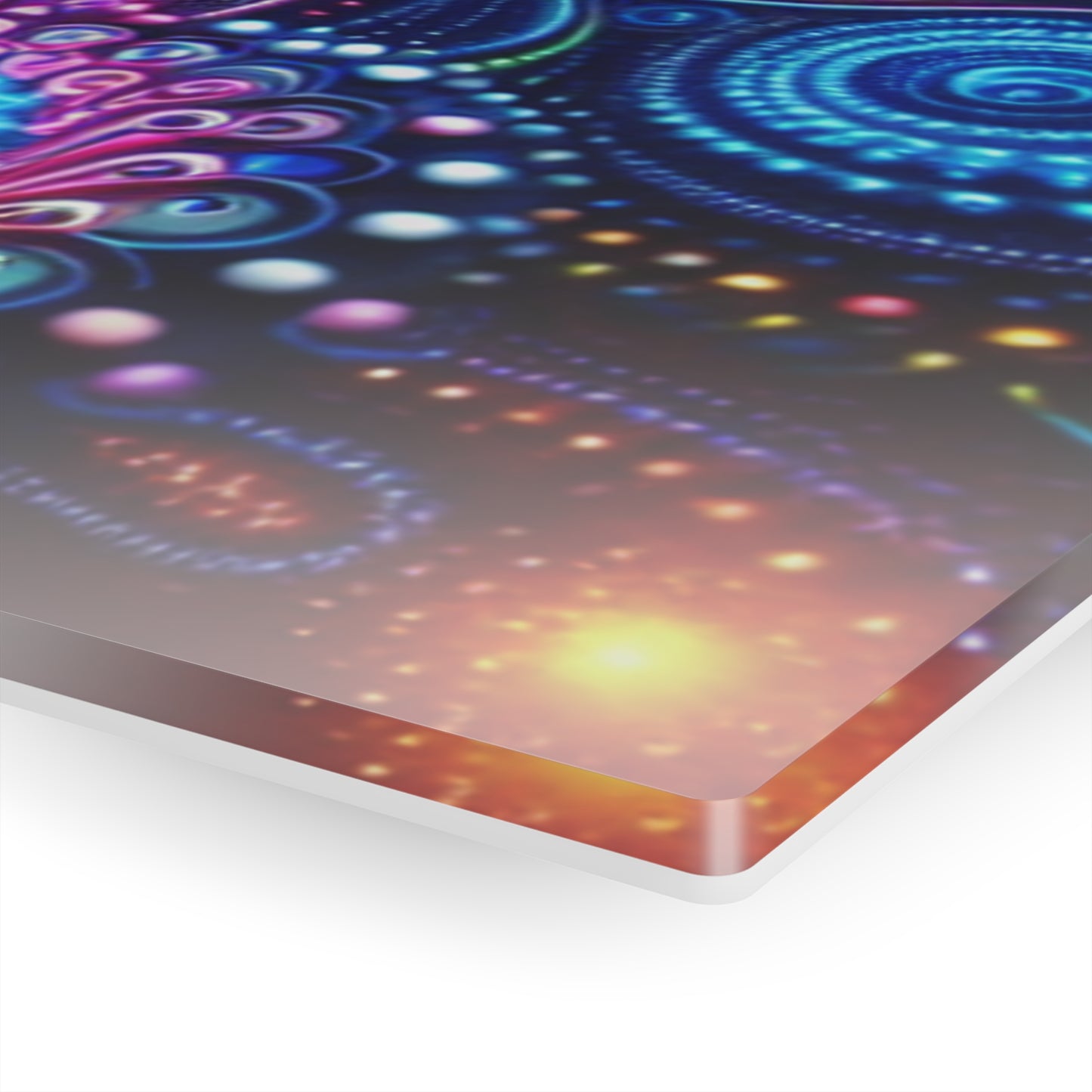 Hypno-Neon Vortex. Trippy infity Pattern 1/4" Glossy Acrylic Art