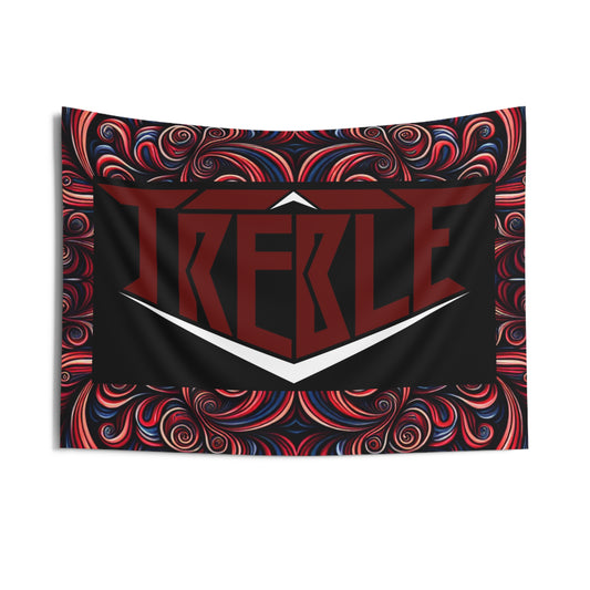 Treble Wine-scape Infinity. Red & Black Infinity Patterns Art Tapestry