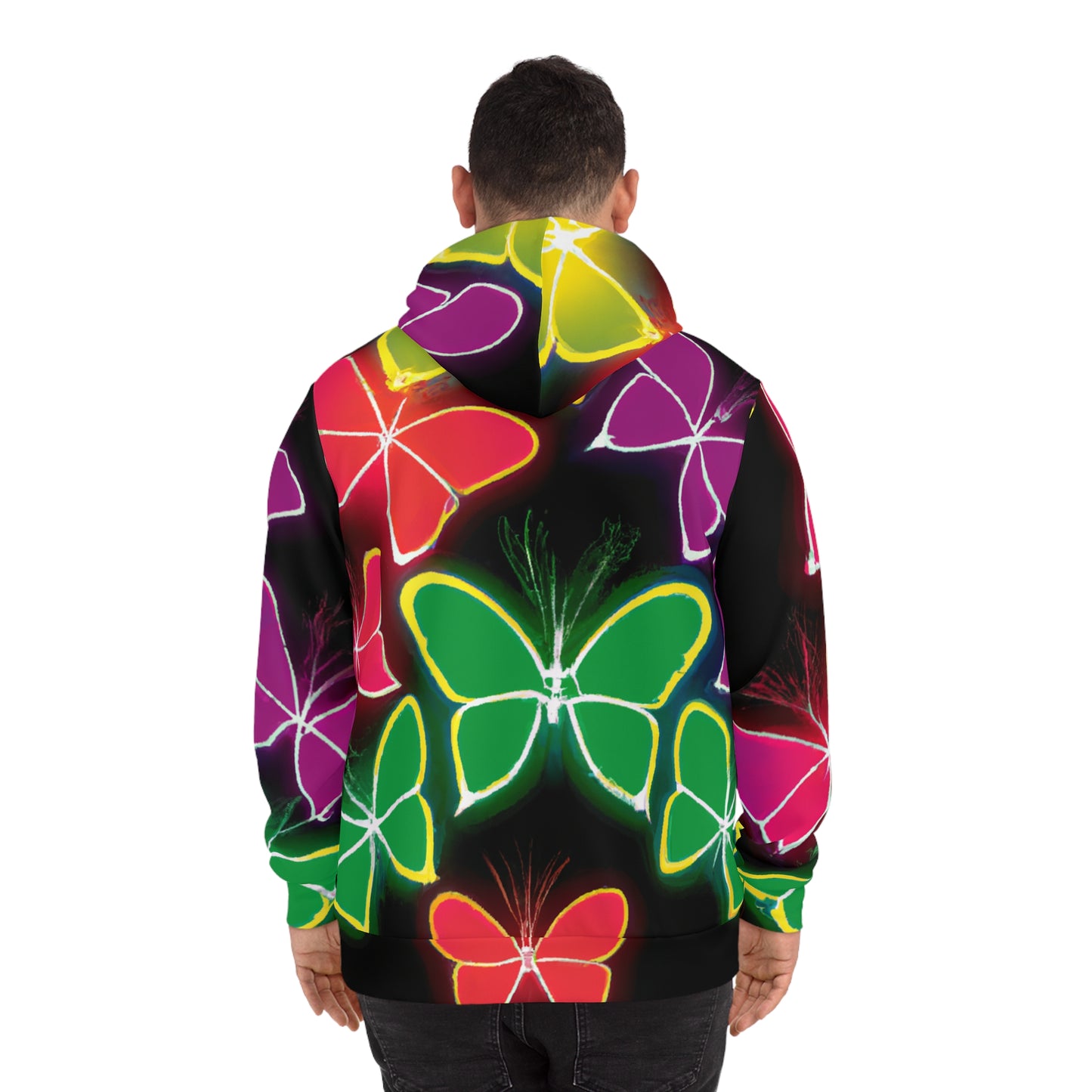 "Electric Glowing Flutter" - Butterflies AOP Hoodie