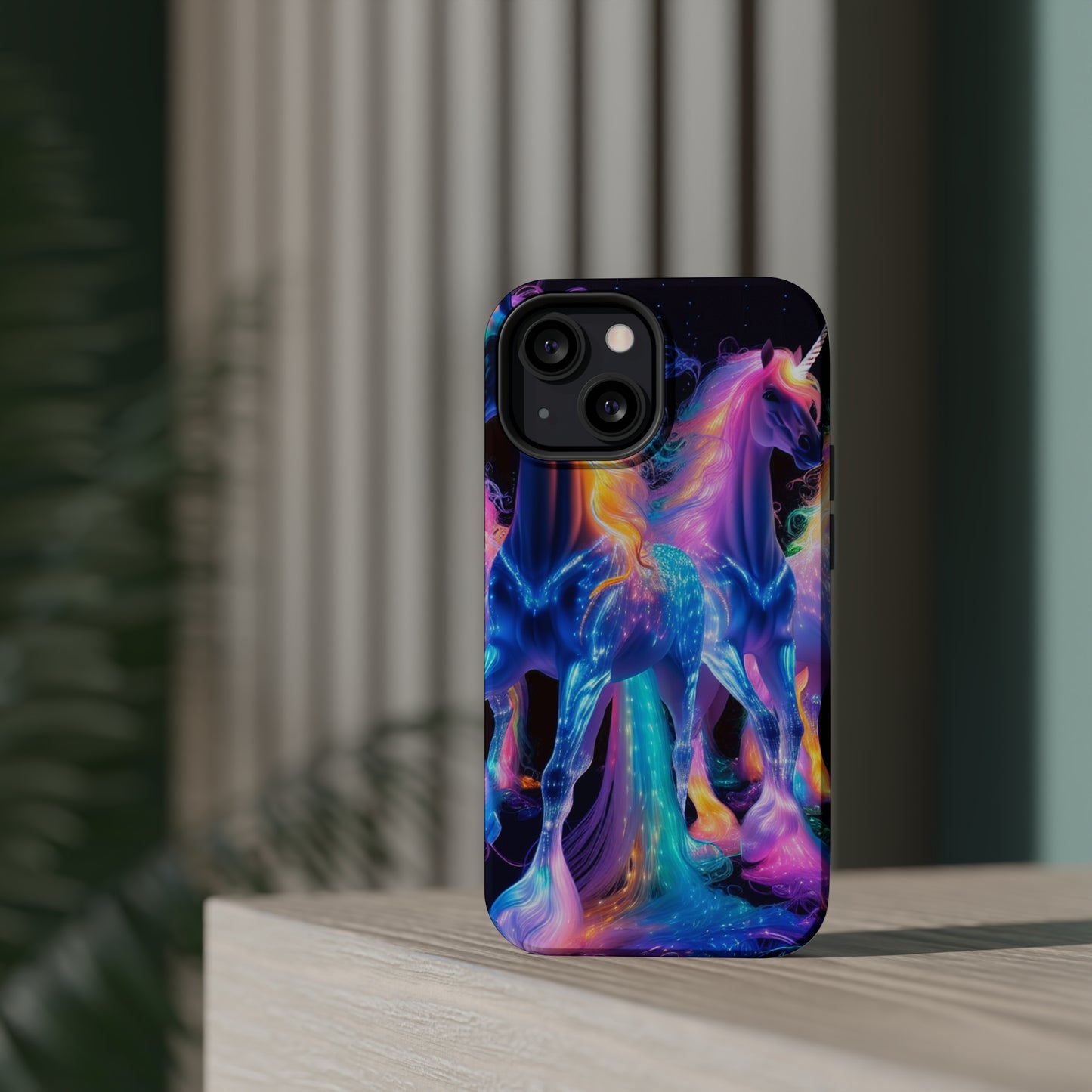 Neon Unicorn Bliss Neon Unicorns Premium Art Magsafe Magnet Tough IPhone 13 14 15 Pro Plus Max and Mini in Matte and Glossy Phone cases