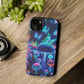 Neon Glitterbug Heaven. Neon Butterflies and Mushrooms Premium Art Magsafe Magnet Tough IPhone 13 14 15 Pro Plus Max and Mini in Matte and Glossy Phone cases