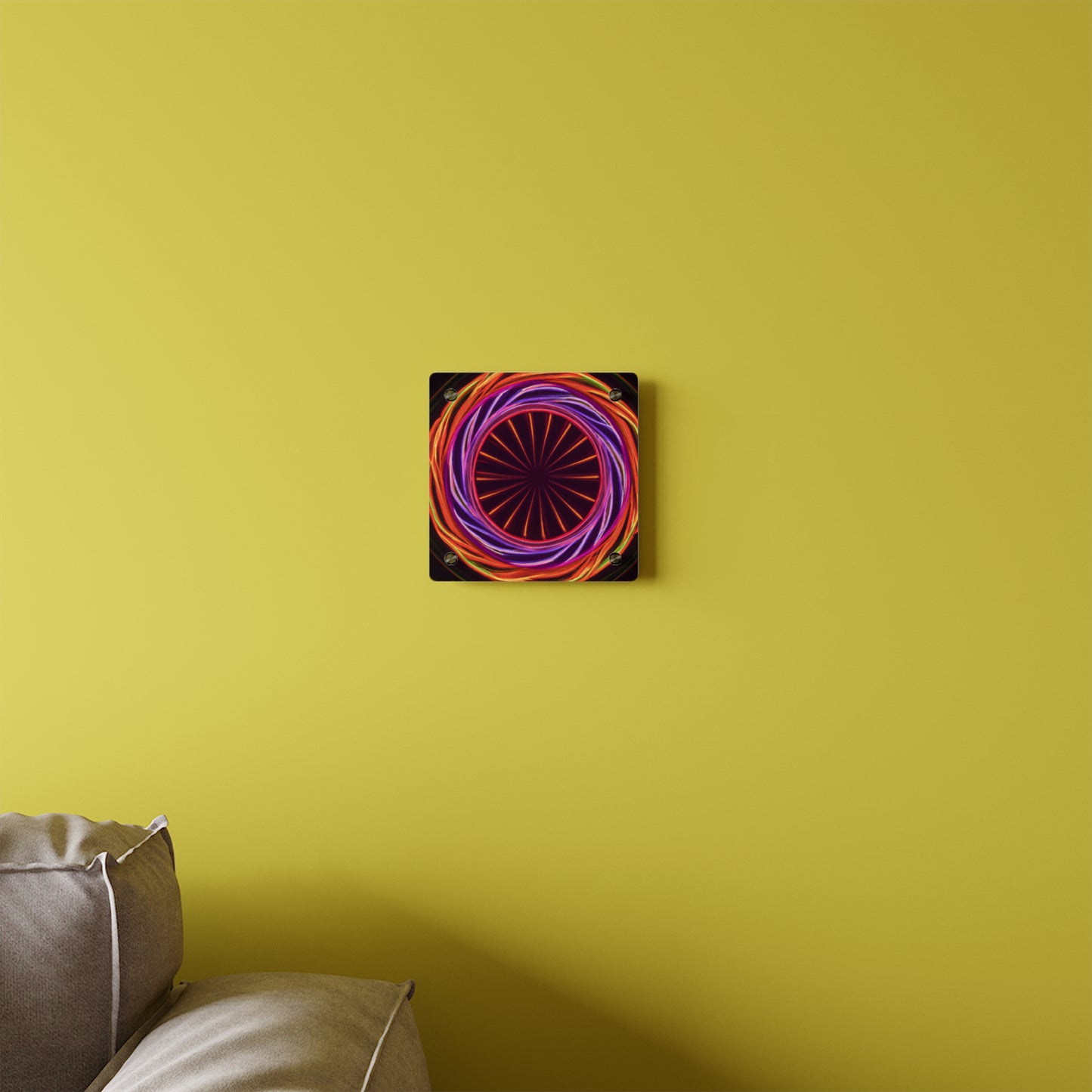 "Radiant Revelry of Neon Infinity" Trippy Infinity Patterns Acrylic Art Panel