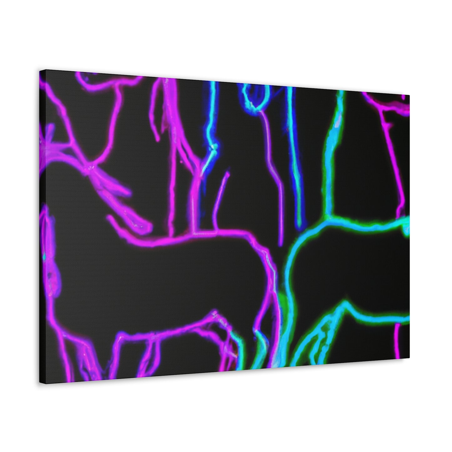 Vibrant Neon Unicornscape. NEON Unicorns Art Canvas