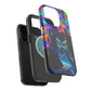 Glowing Neon Clan. Neon Owls Premium Art Magsafe Magnet Tough IPhone 13 14 15 Pro Plus Max and Mini in Matte and Glossy Phone cases