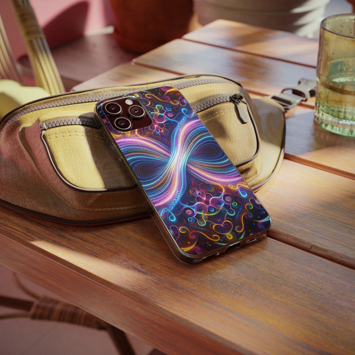 "Neon Infinity Bliss" Infinity Patterns Art Polycarbonate Phone Case