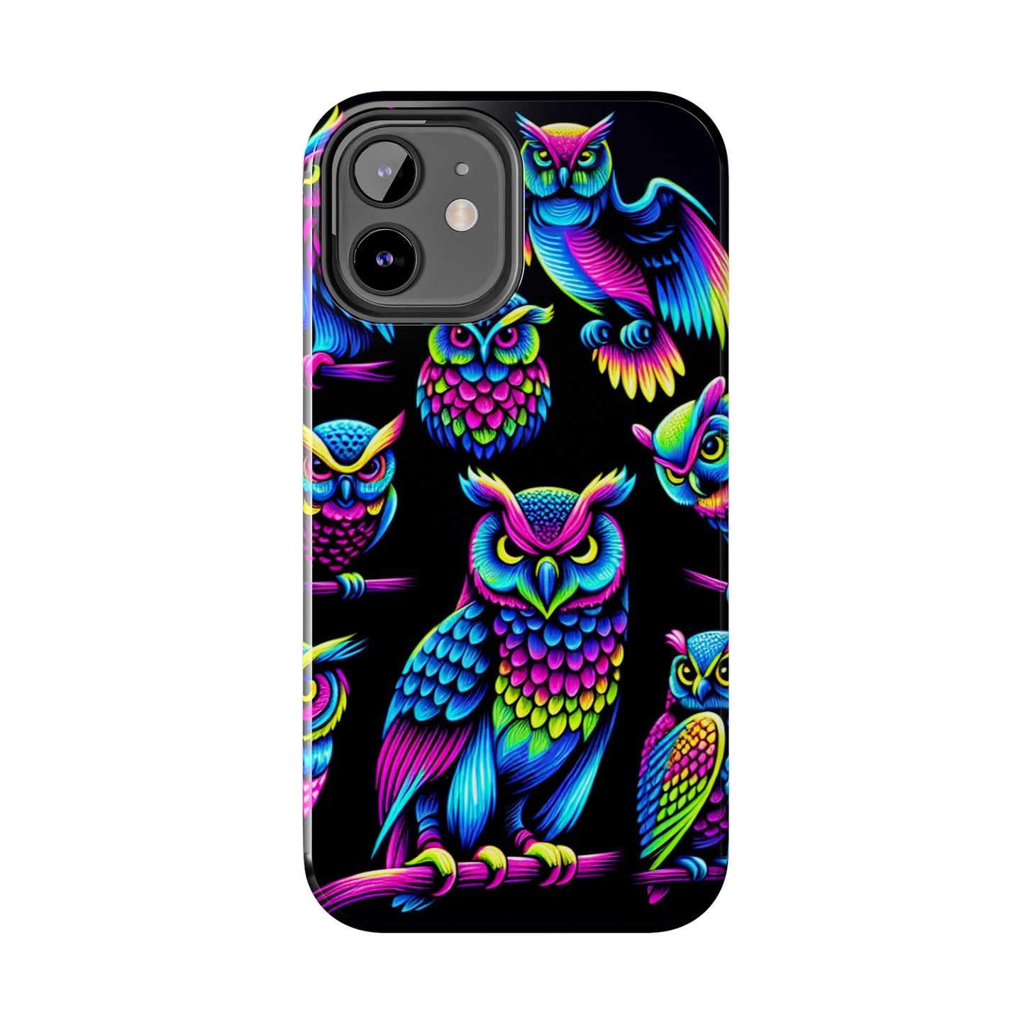 Neon Glowing Owls. NEON Owls Tough Phone Case