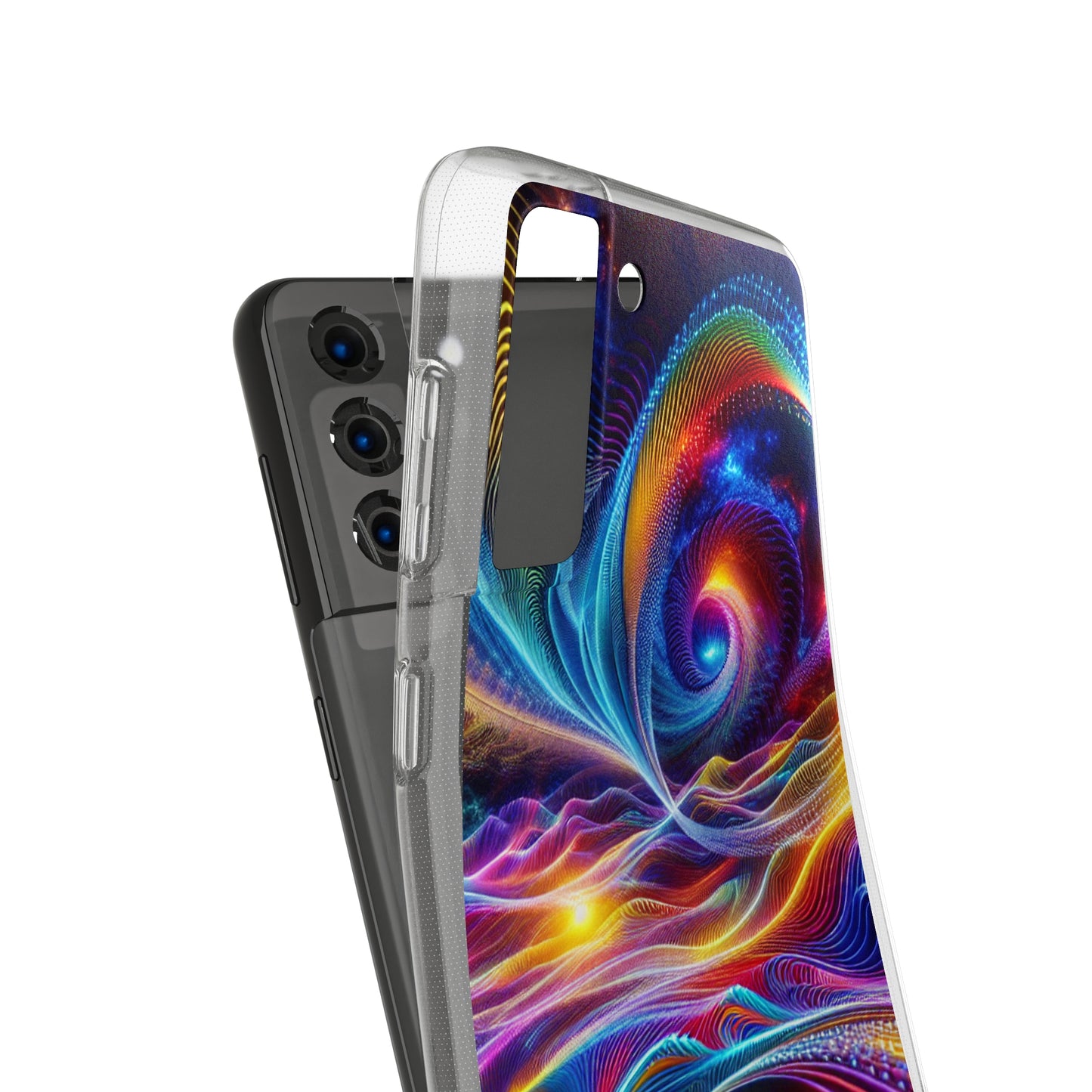 Neon Vortex. Infinity Patterns Art Polycarbonate Phone Case
