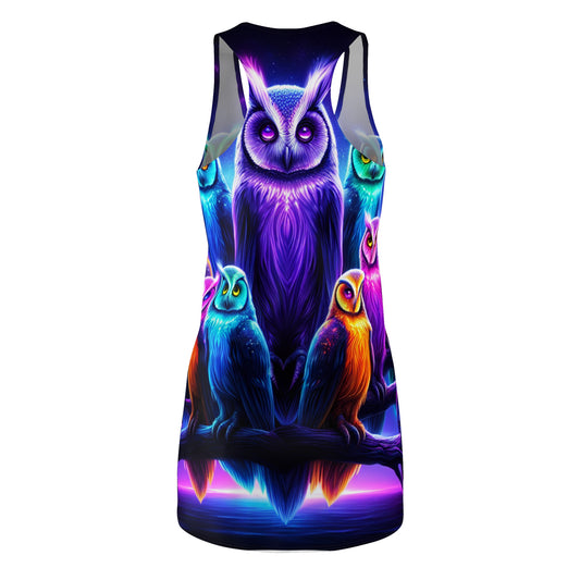 Neon Night Owls. Neon Owls Racerback Dress