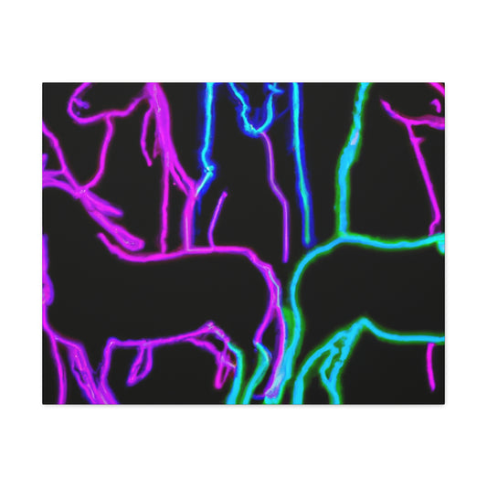 Vibrant Neon Unicornscape. NEON Unicorns Art Canvas