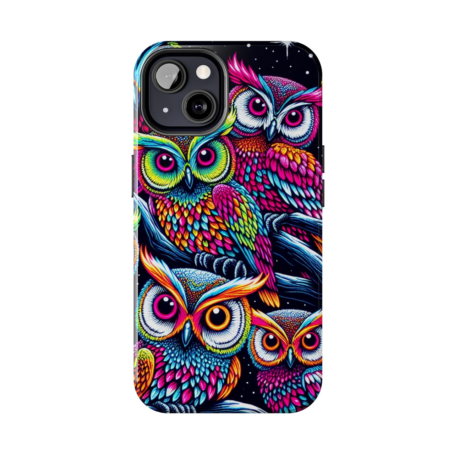 "Neon Nocturne" NEON Owls Tough Phone Case