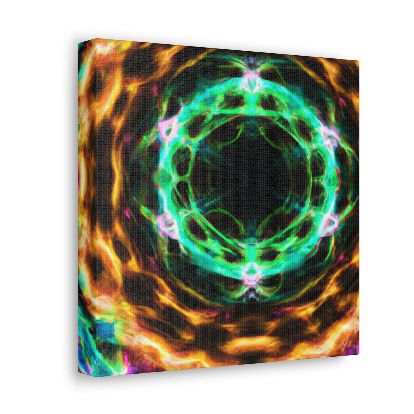 Galactic Neon Hyperspace Splatter. Trippy Infinity Patterns Art Canvas