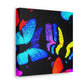 "Fantasia of Flutterbyes" Neon Butterflies  Art Canvas