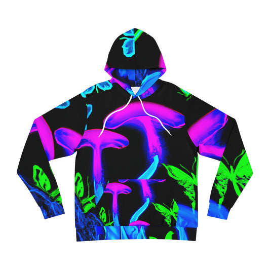 "Neon Dreamscape" - Butterflies & Mushrooms AOP Hoodie