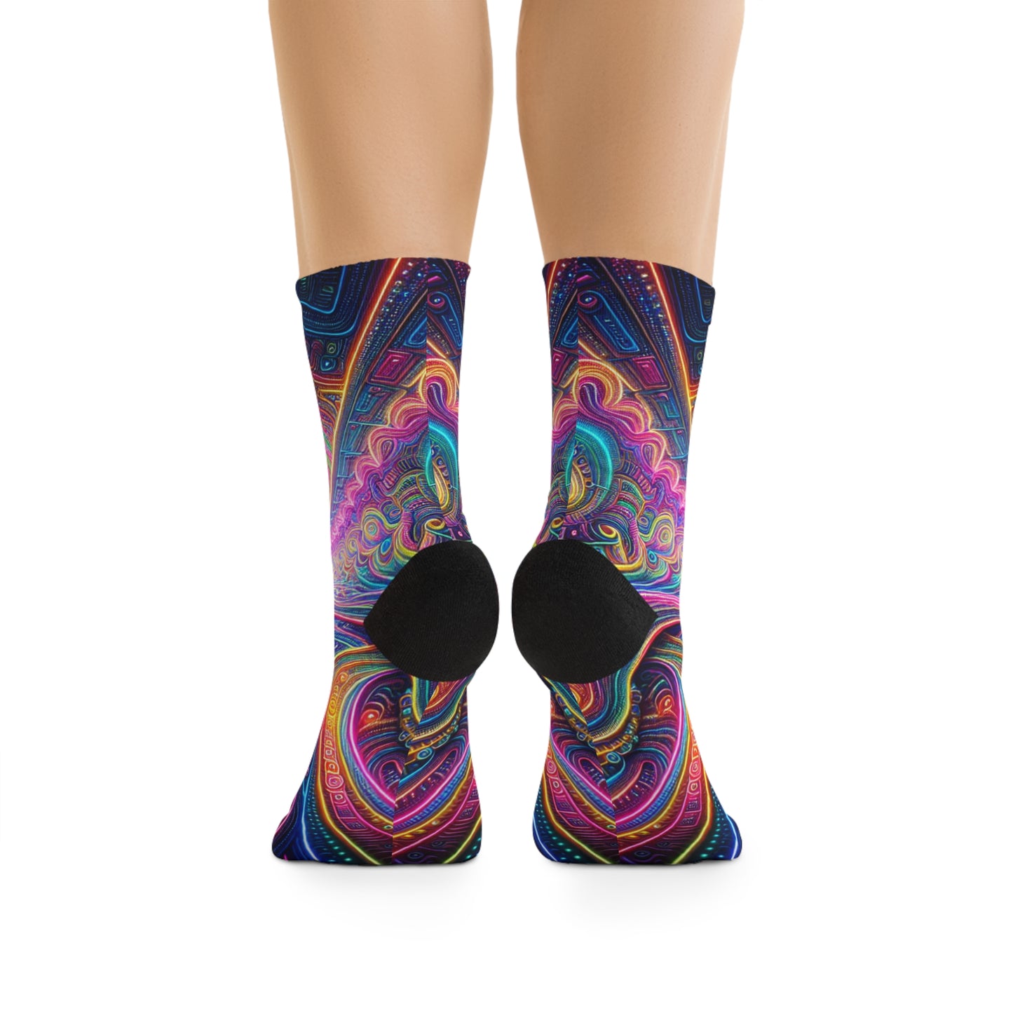 TDB Vibrant Trippy Infinity Aeon. Trippy Recycled Poly Socks