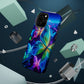 'Serene Spectacle of Neon Butterflies' Neon Butterflies Premium Art Magsafe Magnet Tough IPhone 13 14 15 Pro Plus Max and Mini in Matte and Glossy Phone cases