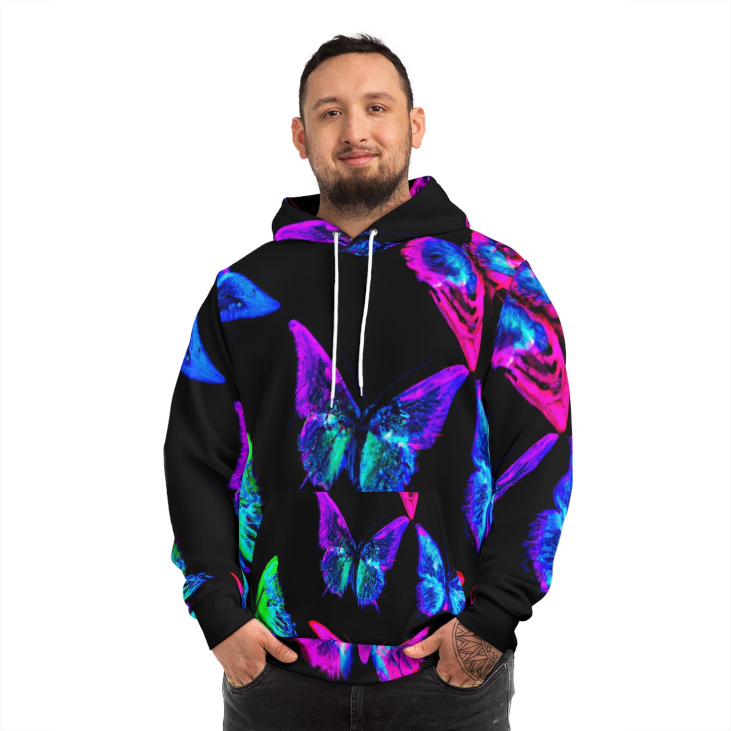 Neon Dreamscapes - Butterflies AOP Hoodie
