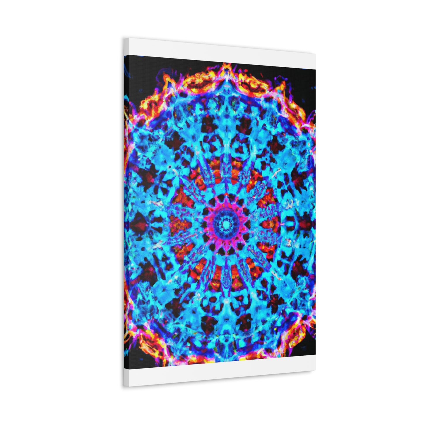 Vividly-Vortexed Neon Infinity Illumination. Trippy Infinity Patterns Art Canvas