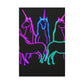 Vibrant Neon Unicornscape. NEON Unicorns Art Canvas