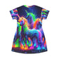 "Neon's Cove of Unicorns" Neon Unicorns Womans T Shirt Dress