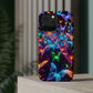 "Neon Flutterburst" Neon Butterflies Premium Art Magsafe Magnet Tough IPhone 13 14 15 Pro Plus Max and Mini in Matte and Glossy Phone cases
