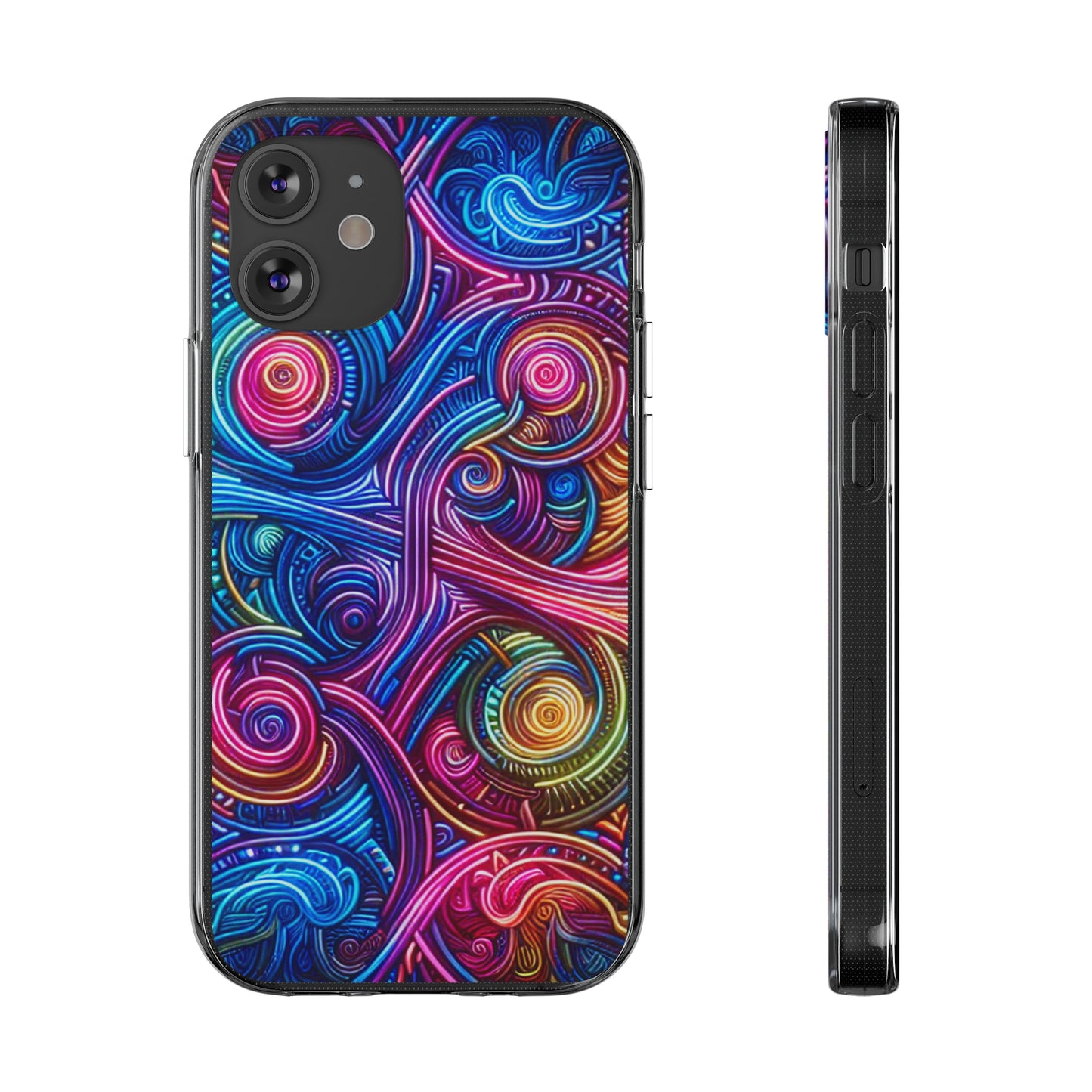 Vibrant Trippy Neon Infinity Ripples. Infinity Patterns Art Polycarbonate Phone Case Samsung Galaxy s21 s22 Google Pixel 6 Iphone 11 12 13 14 Pro Max Mini Plus