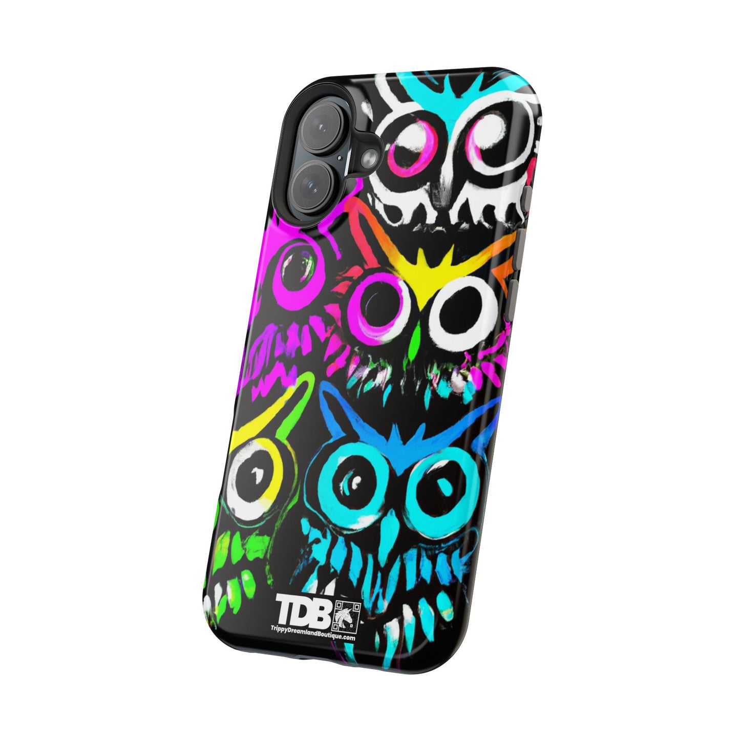 TDB iPhone Magnetic Tough Case - Psychedelic Rave Owl Design