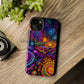 Vivid Voyage of Infinity Neon Splendor. Neon Trippy Infinity Patterns Premium Art Magsafe Magnet Tough IPhone 13 14 15 Pro Plus Max and Mini in Matte and Glossy Phone cases
