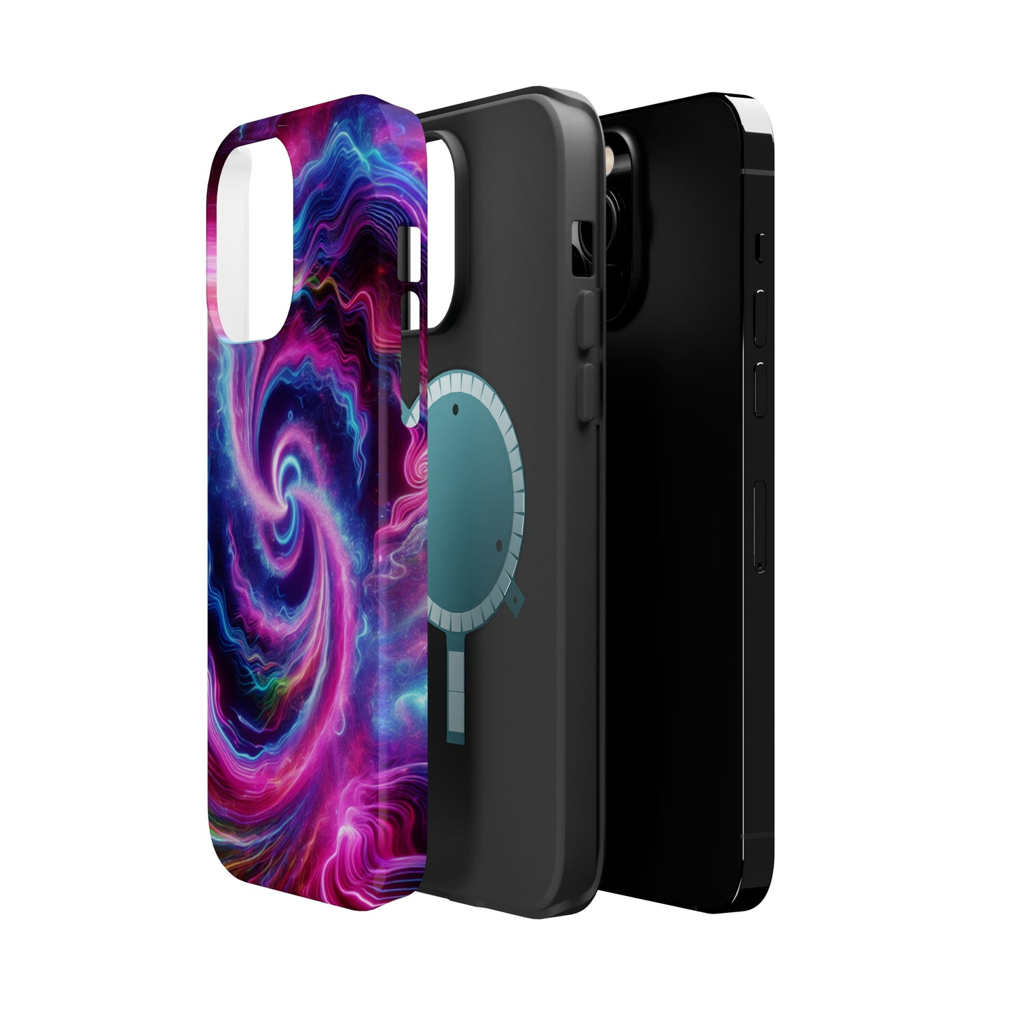 Infinite Neon Horizon Neon Trippy Infinity Patterns Premium Art Magsafe Magnet Tough IPhone 13 14 15 Pro Plus Max and Mini in Matte and Glossy Phone cases